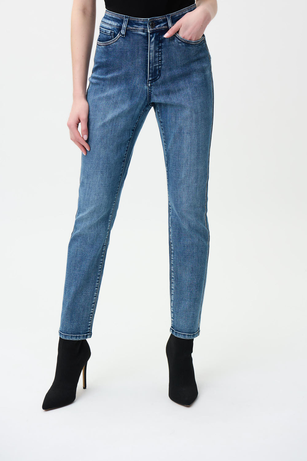 Joseph Ribkoff Medium Blue Denim Pants Style 224954