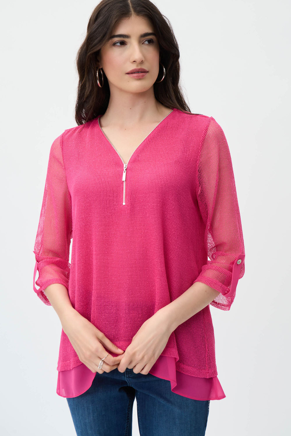 Joseph Ribkoff Dazzle Pink Top Style 231056