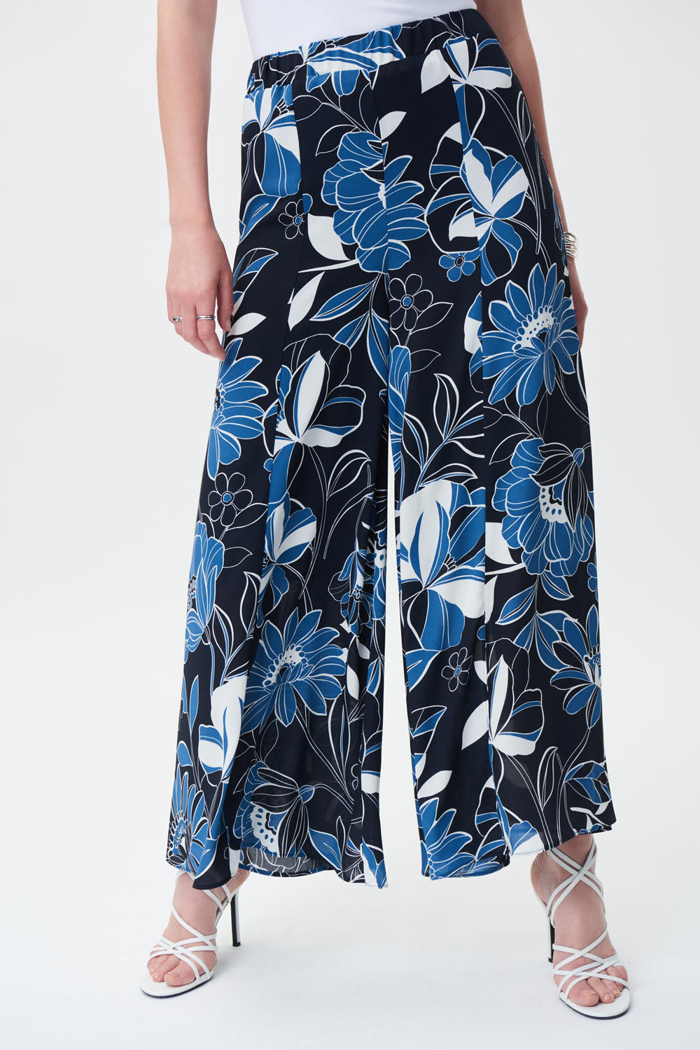 Joseph Ribkoff Midnight Blue/Multi Wide Leg Pants Style 231090