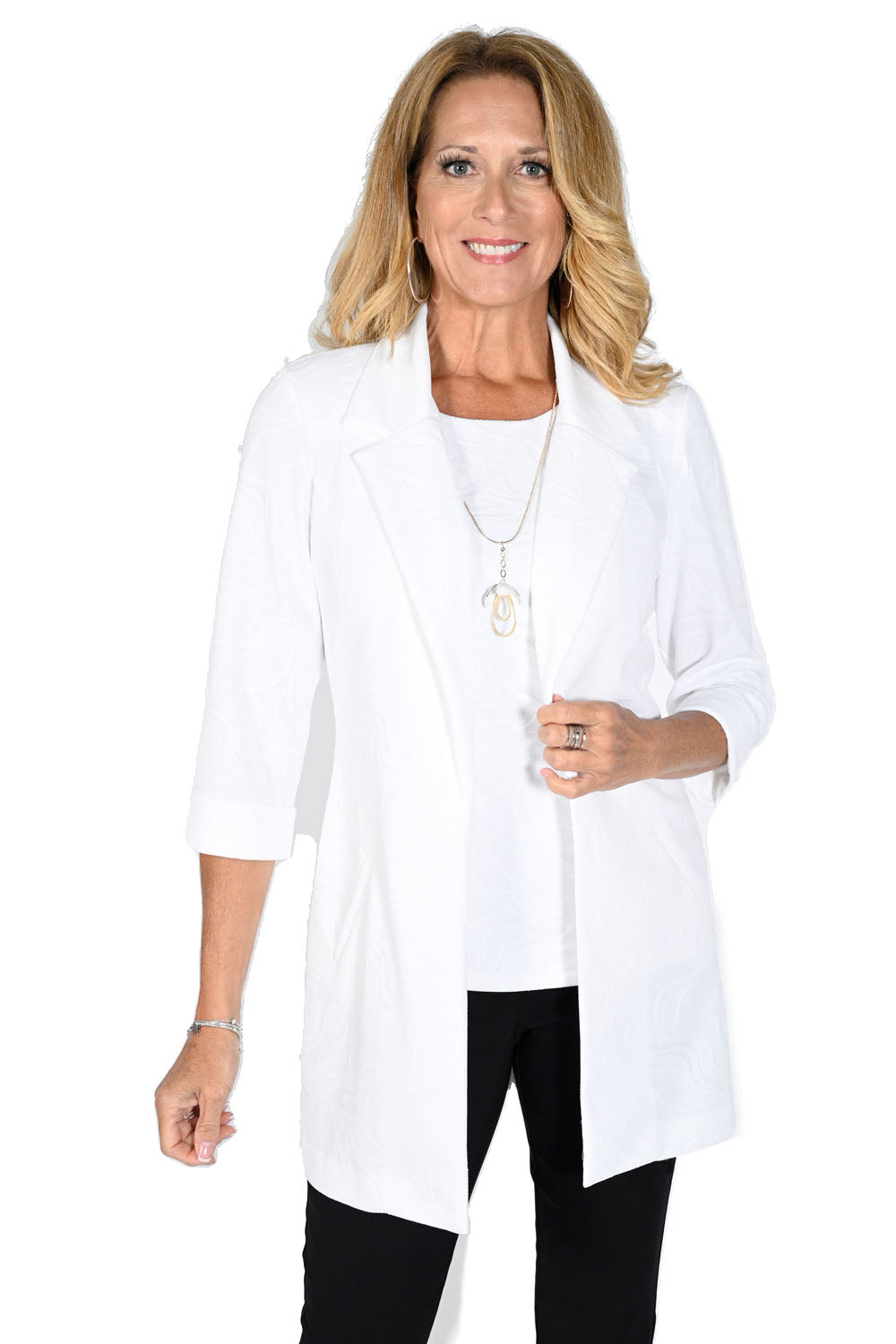 Frank Lyman White Knit Jacket Style 231163