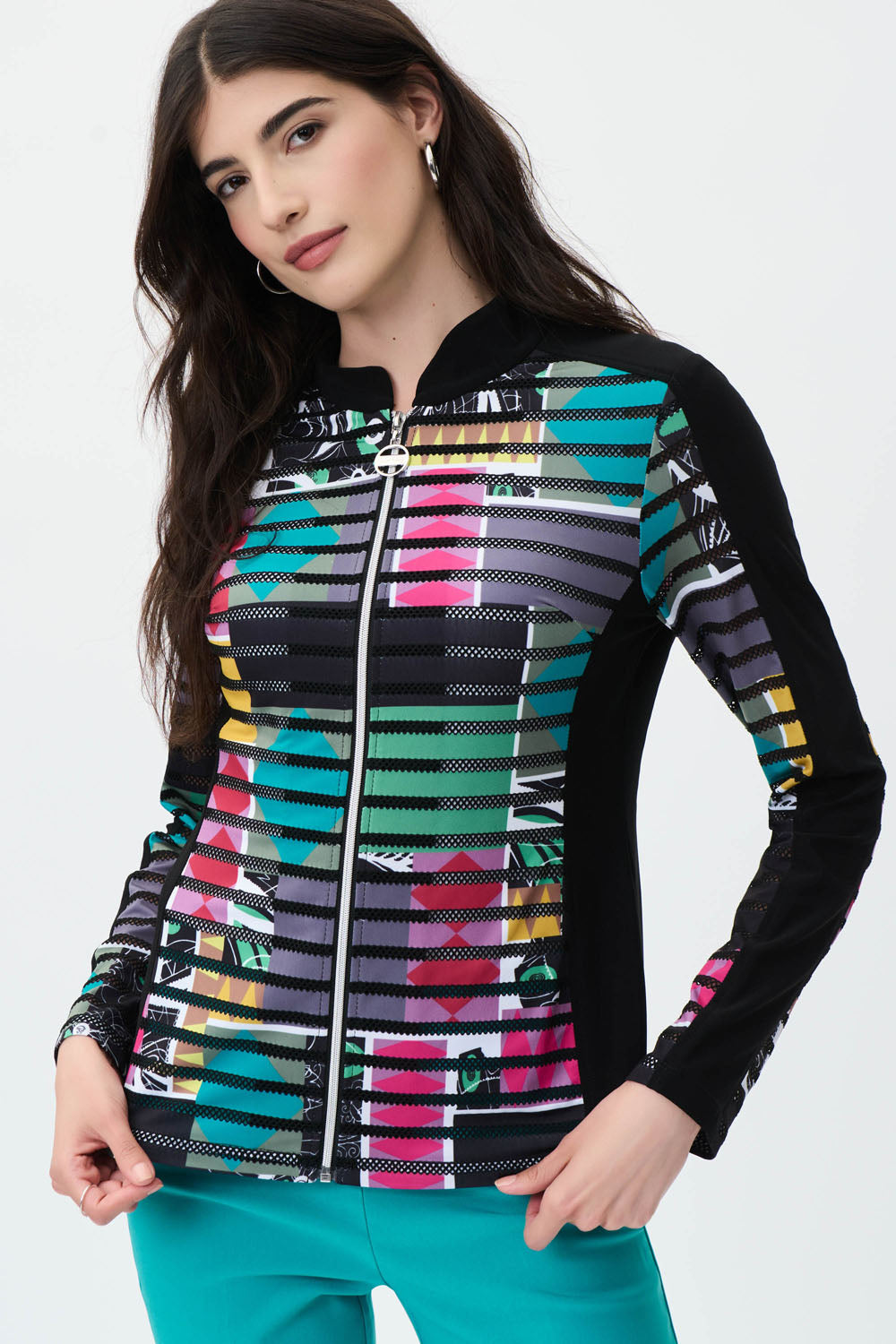 Joseph Ribkoff Black/Multi Jacket Style 231180