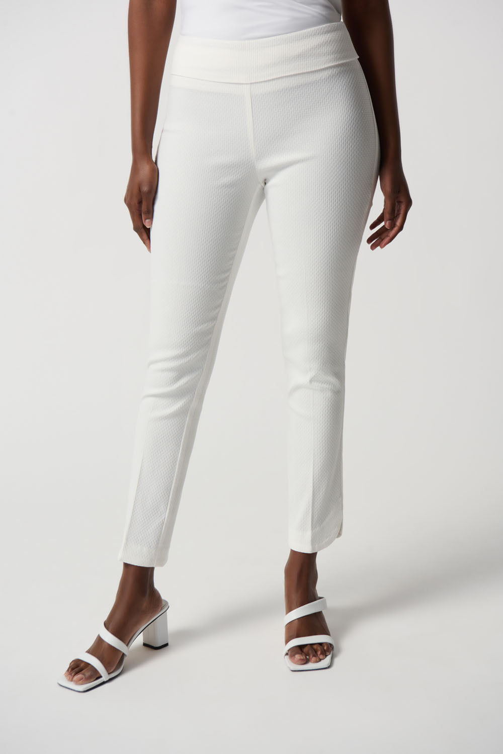 Joseph Ribkoff White Jacquard Pants Style 231220