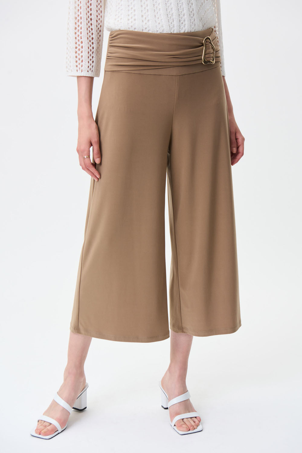 Joseph Ribkoff Tiger's Eye Solid Silky Knit Culotte Pants Style 231251