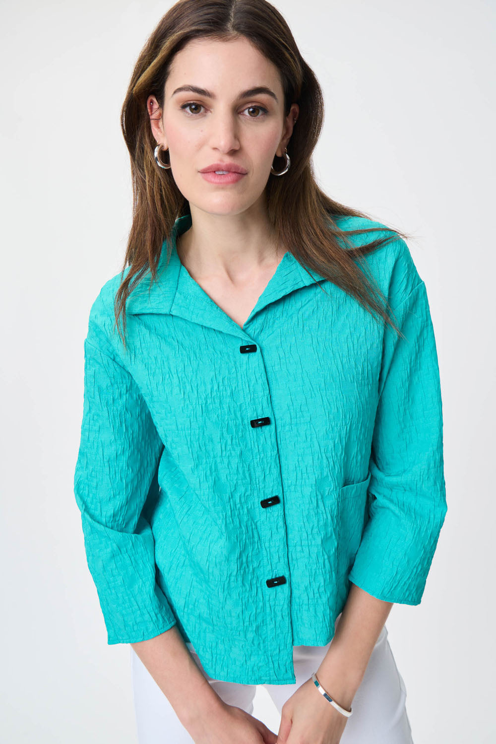 Joseph Ribkoff Palm Springs Asymmetrical Jacquard Jacket Style 231256