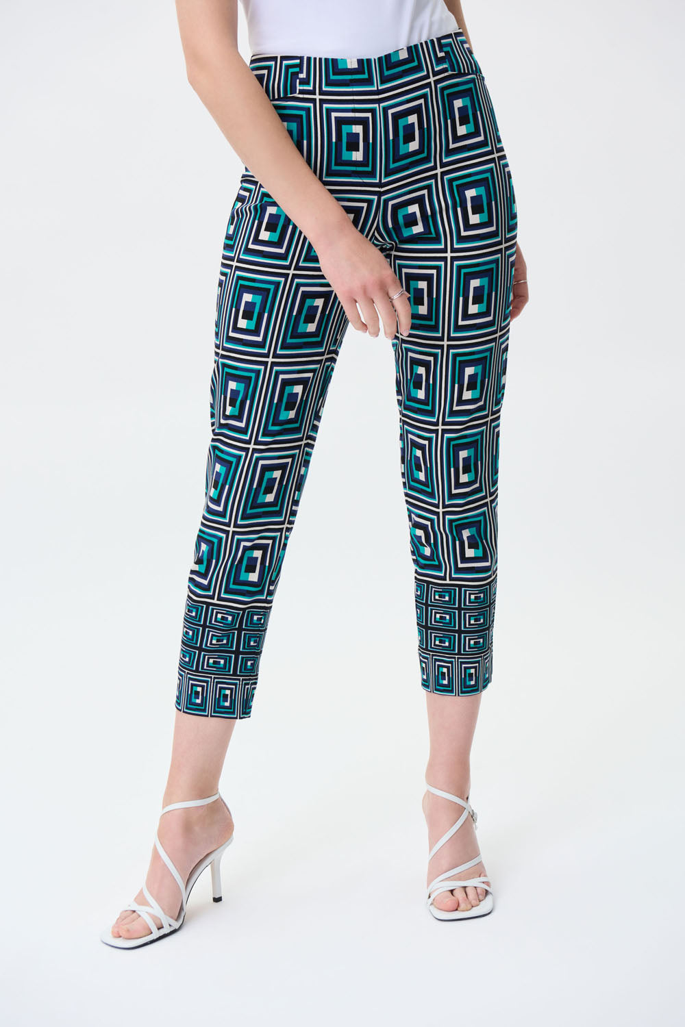 Joseph Ribkoff Black/Multi Capri Pants Style 231280