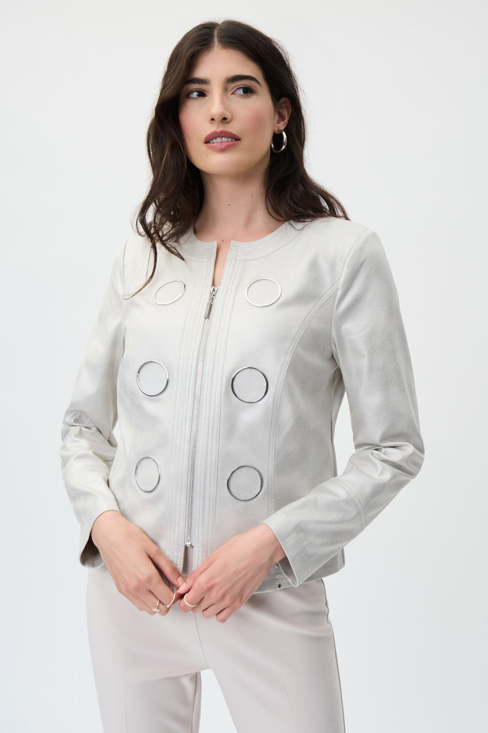 Joseph Ribkoff Moonstone Faux Suede Jacket Style 231910