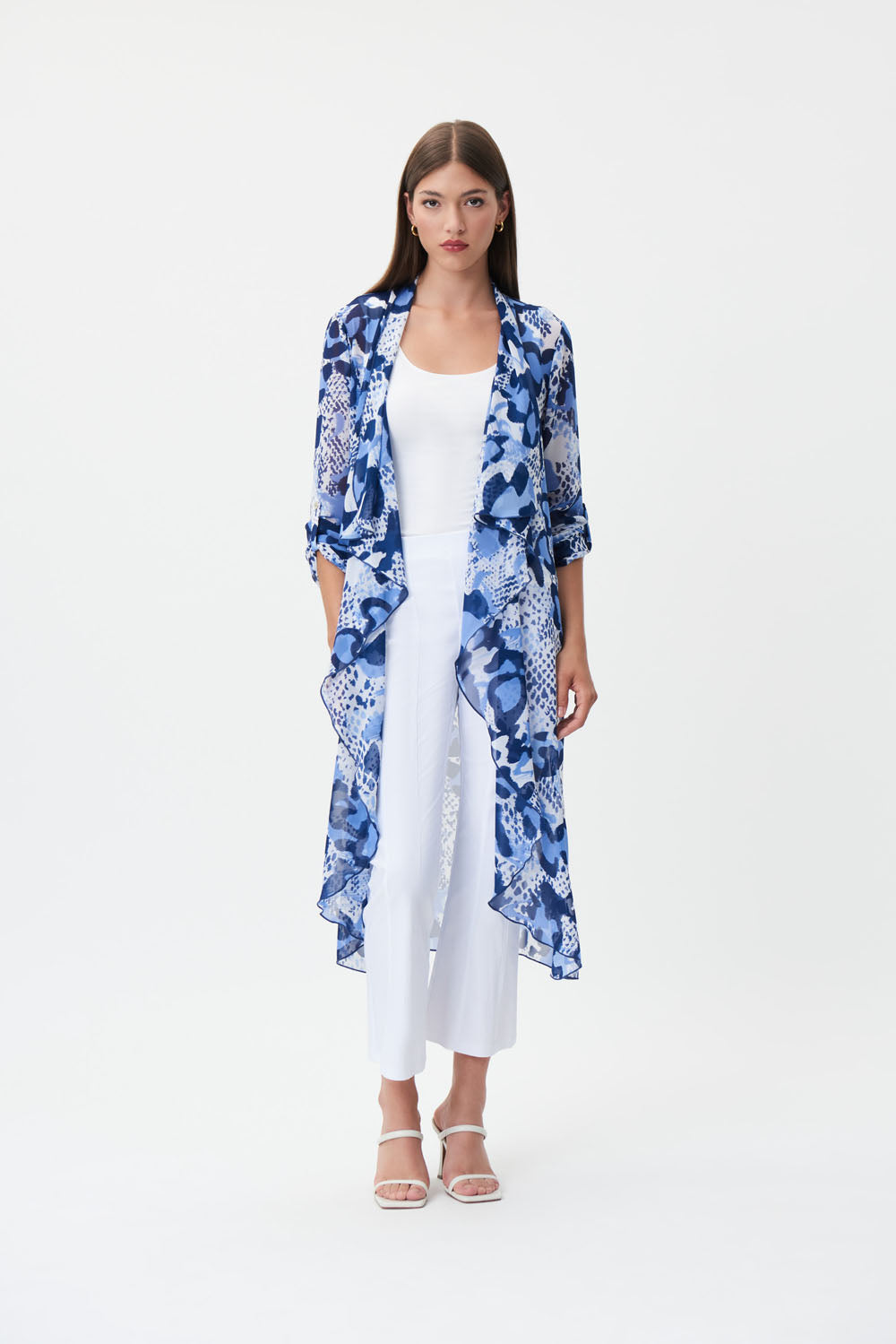 Joseph Ribkoff Blue/Vanilla Cover Up Style 232089