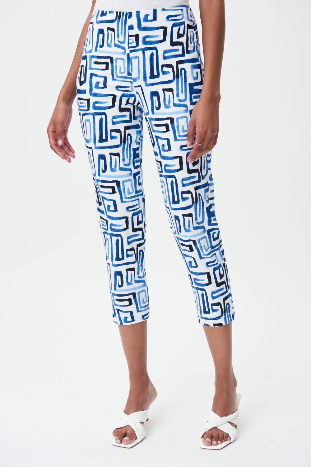 Joseph Ribkoff Blue/Vanilla Cropped Pants Style 232257