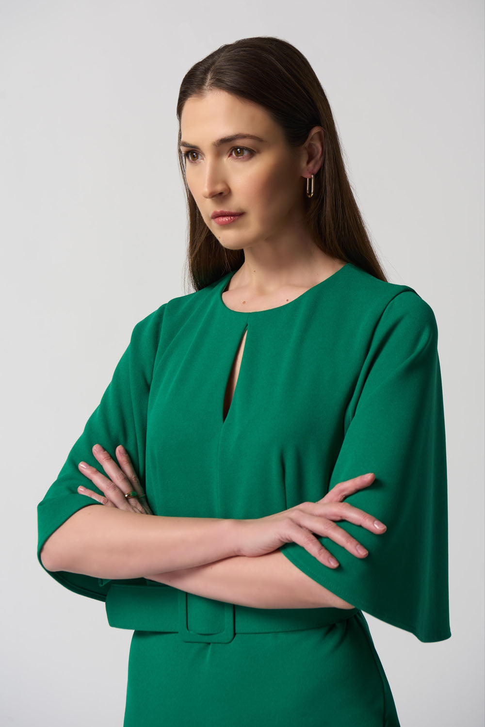 Joseph Ribkoff Kelly Green Butterfly Sleeve Sheath Dress Style 233094 DECABANA Joseph Ribkoff Kelly Green Butterfly Sleeve Sheath Dress Style 233094 DECABANA