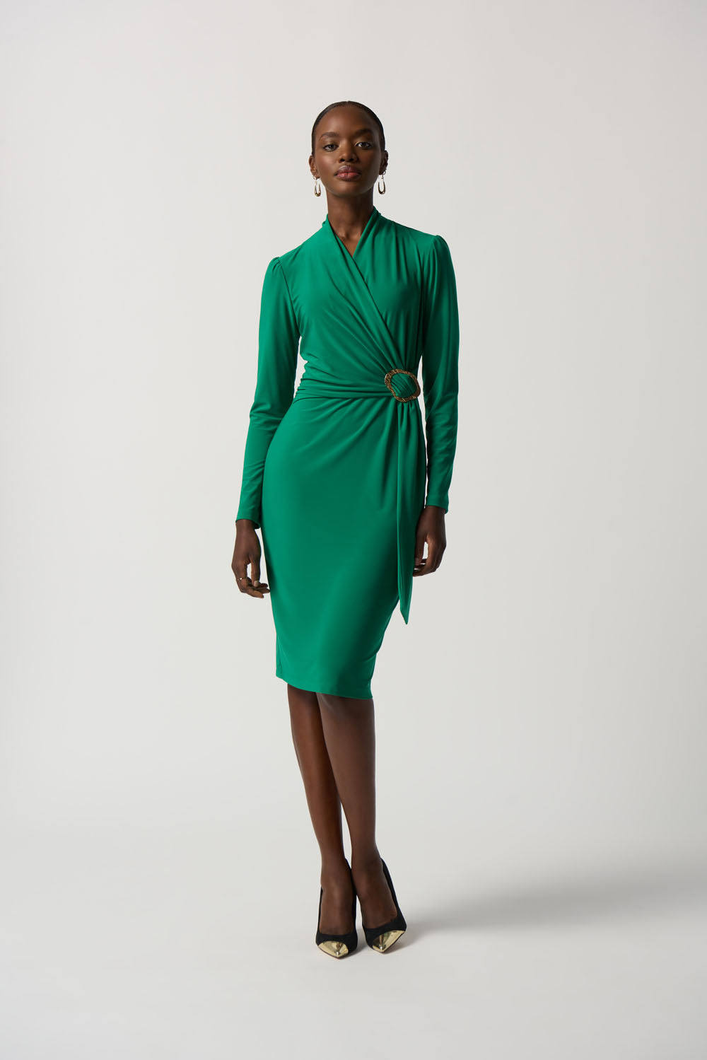 Joseph Ribkoff Kelly Green Long Sleeve Wrap Dress Style 233119 Joseph Ribkoff Kelly Green Long Sleeve Wrap Dress Style 233119