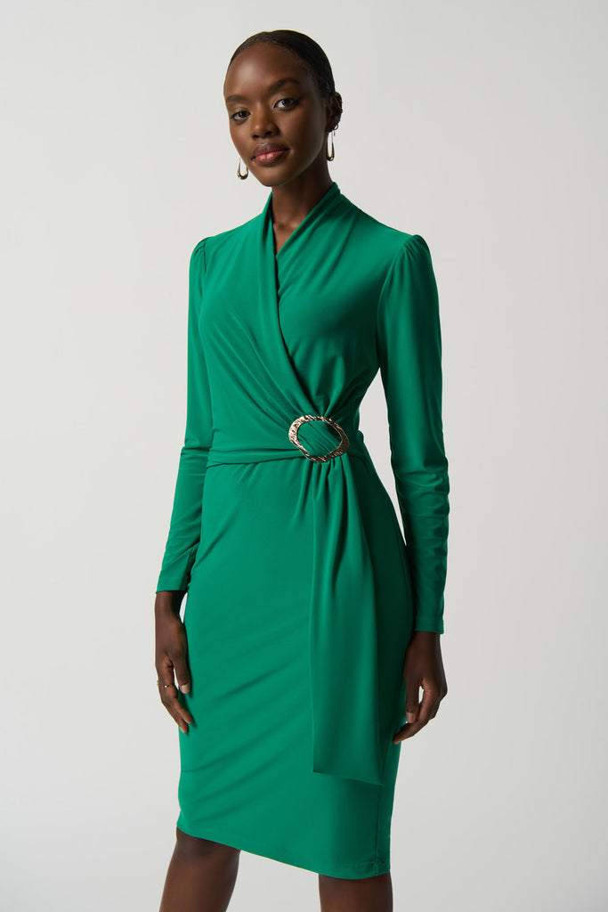 Joseph Ribkoff Kelly Green Long Sleeve Wrap Dress Style 233119 – DECABANA