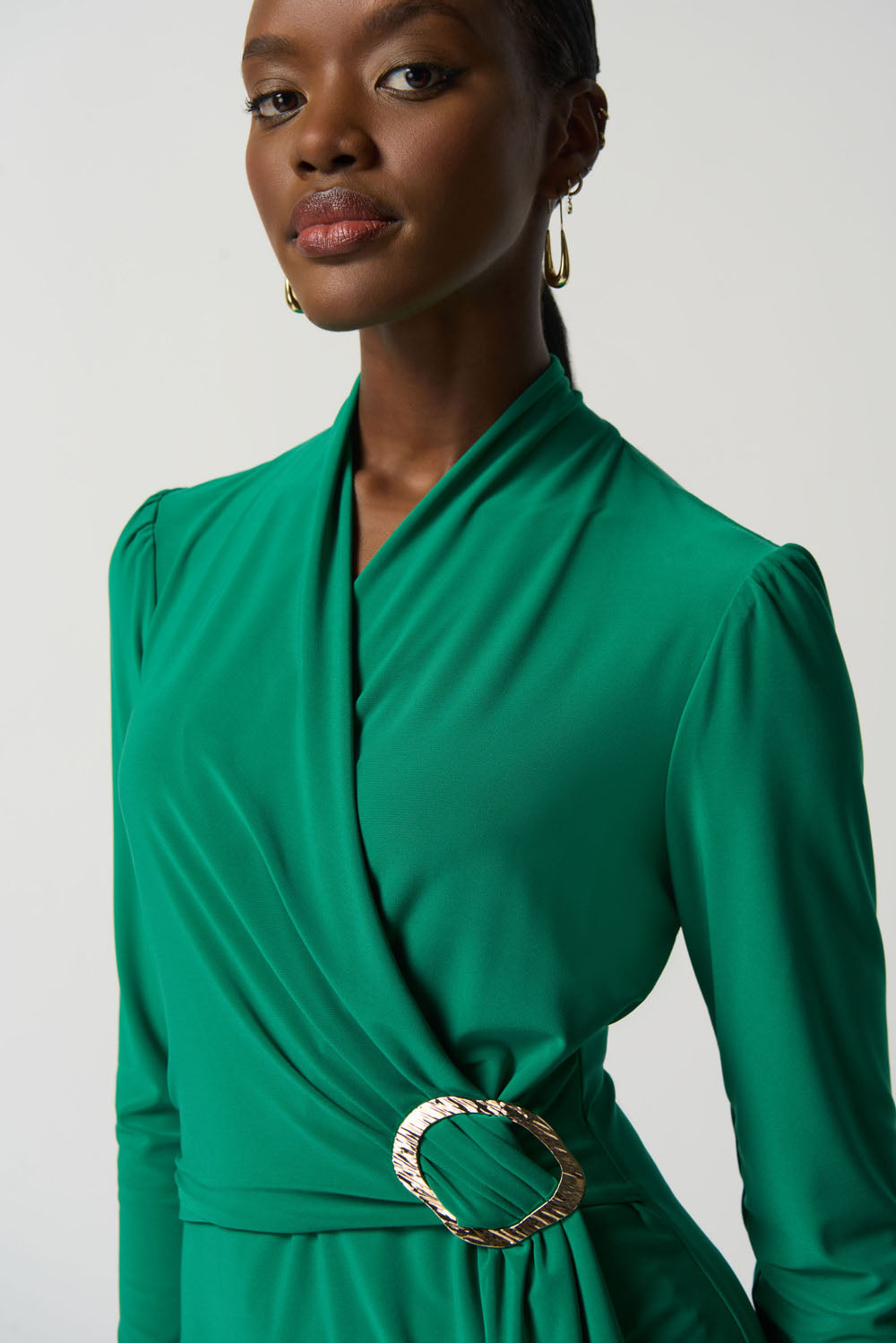 Joseph Ribkoff Kelly Green Long Sleeve Wrap Dress Style 233119 Joseph Ribkoff Kelly Green Long Sleeve Wrap Dress Style 233119