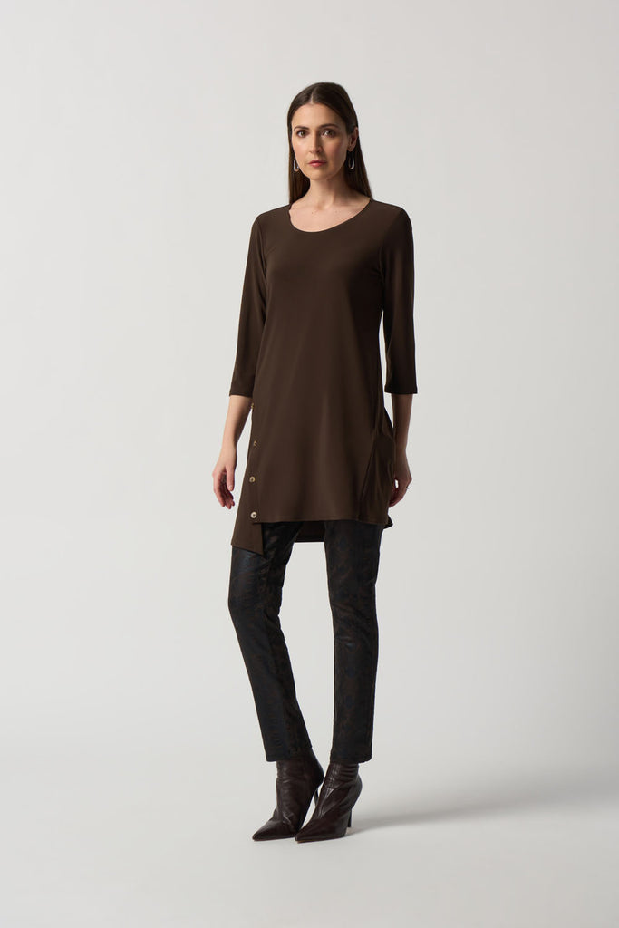 Joseph Ribkoff Mocha Asymmetrical Tunic Style 233153 – DECABANA
