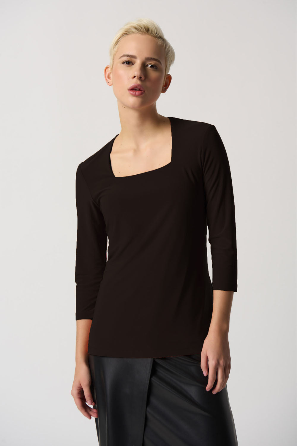 Joseph Ribkoff Black Square Neck Top Style 233185