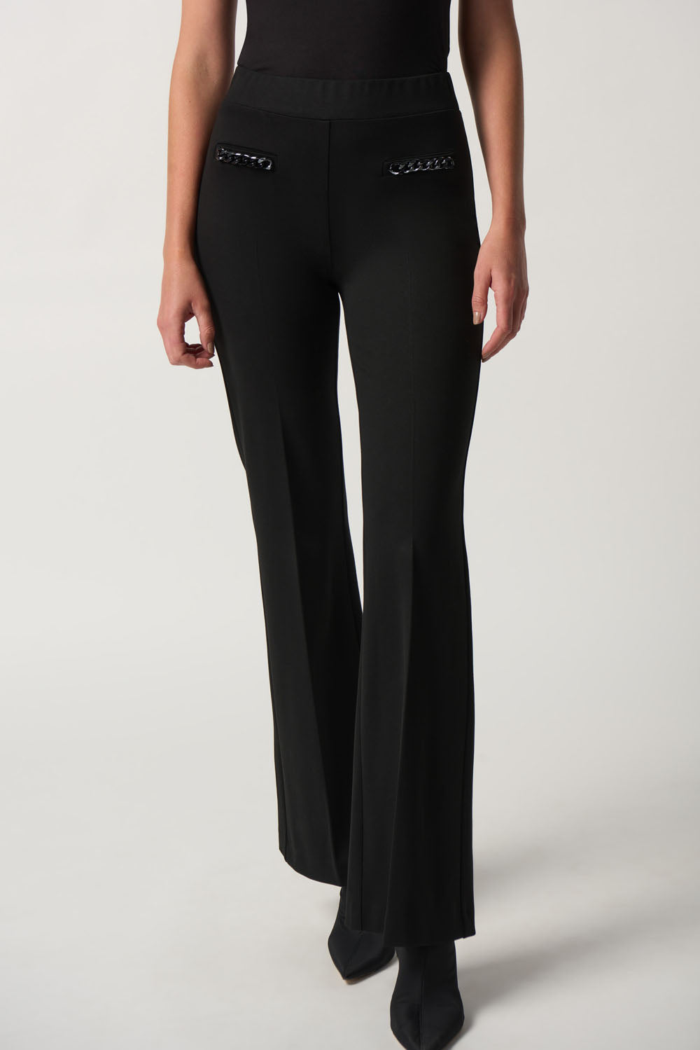 Joseph Ribkoff Black Ponte de Roma Flare Pants Style 233248