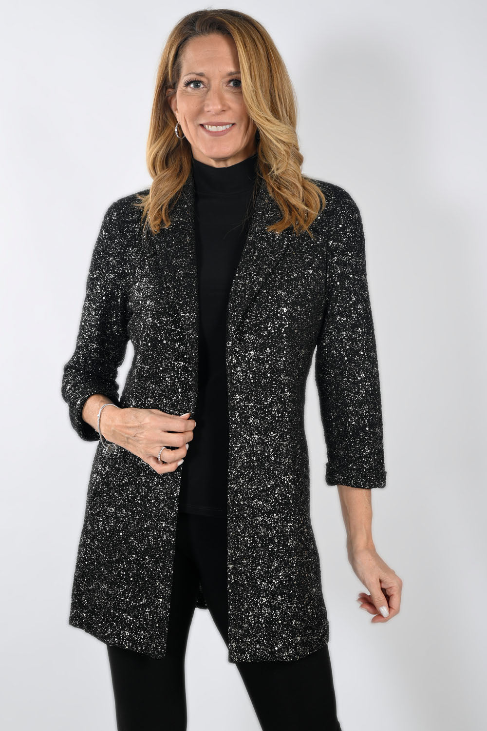 Frank Lyman Black/Gold Knit Jacket Style 233272