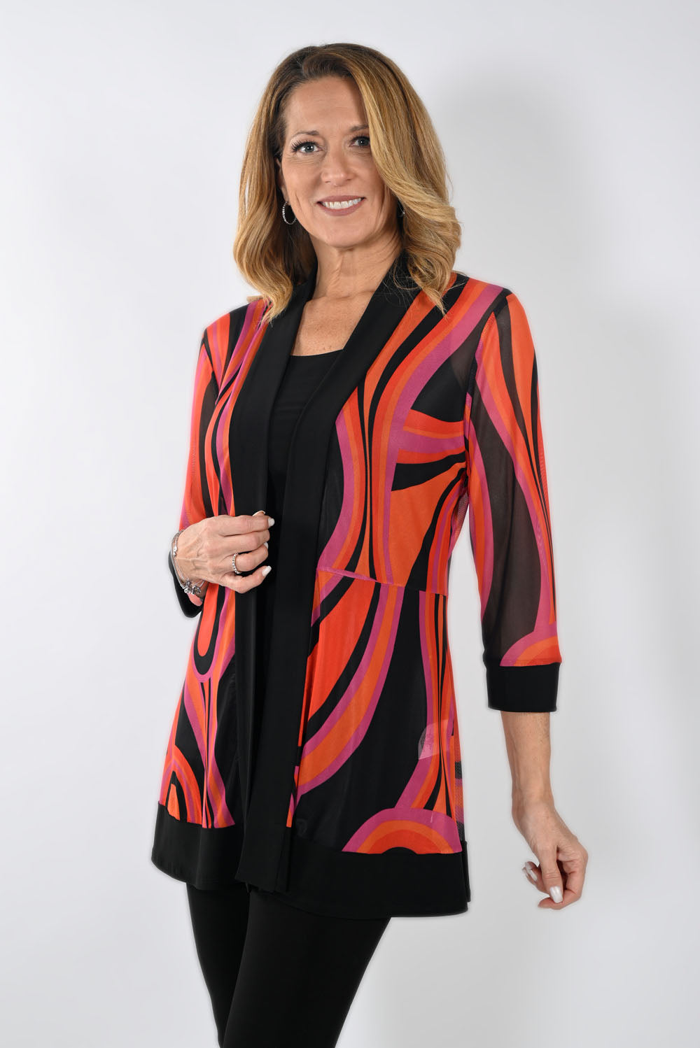 Frank Lyman Red/Black Knit Cardigan Style 233421