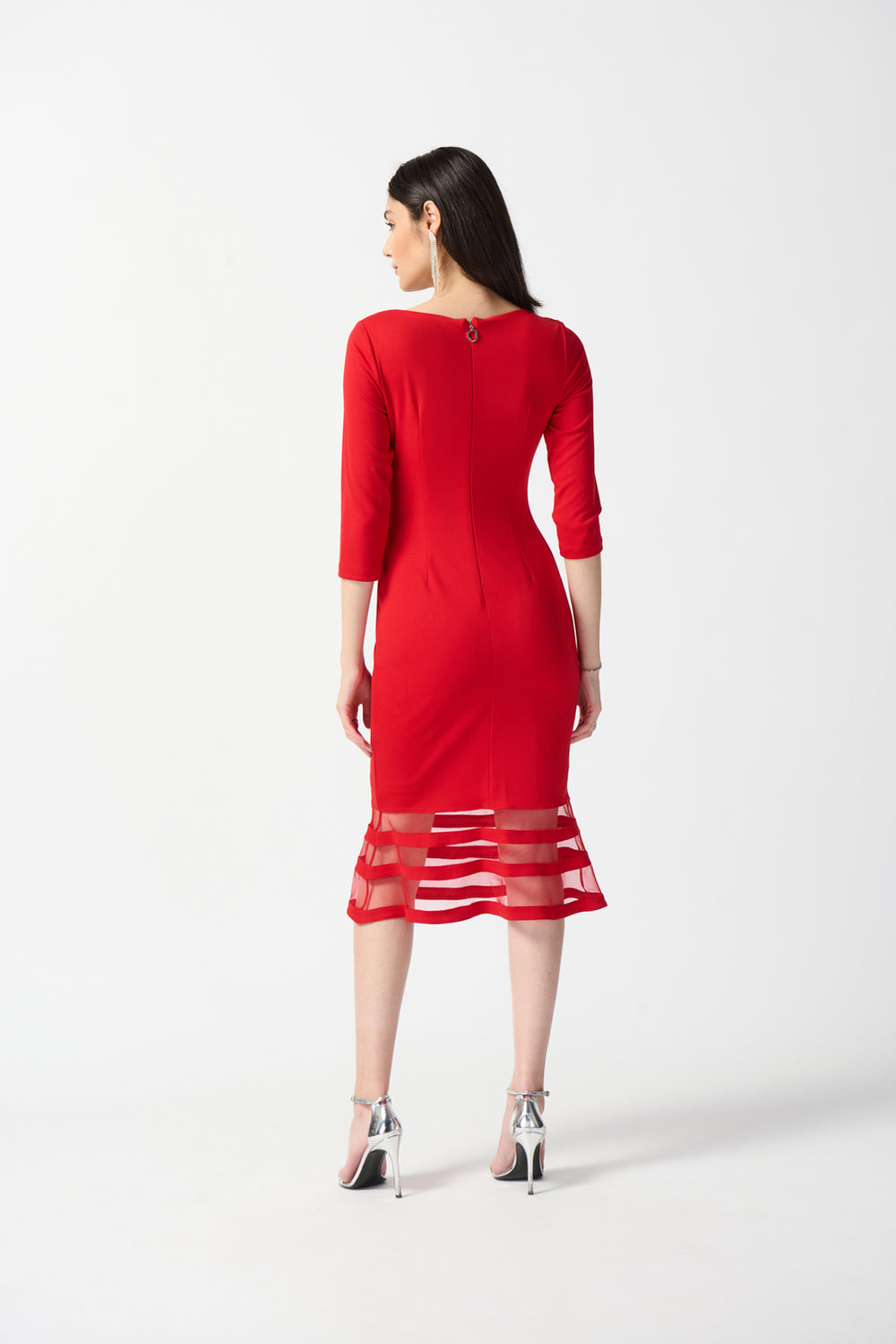 Joseph Ribkoff Lipstick Red Midi Dress Style 233706