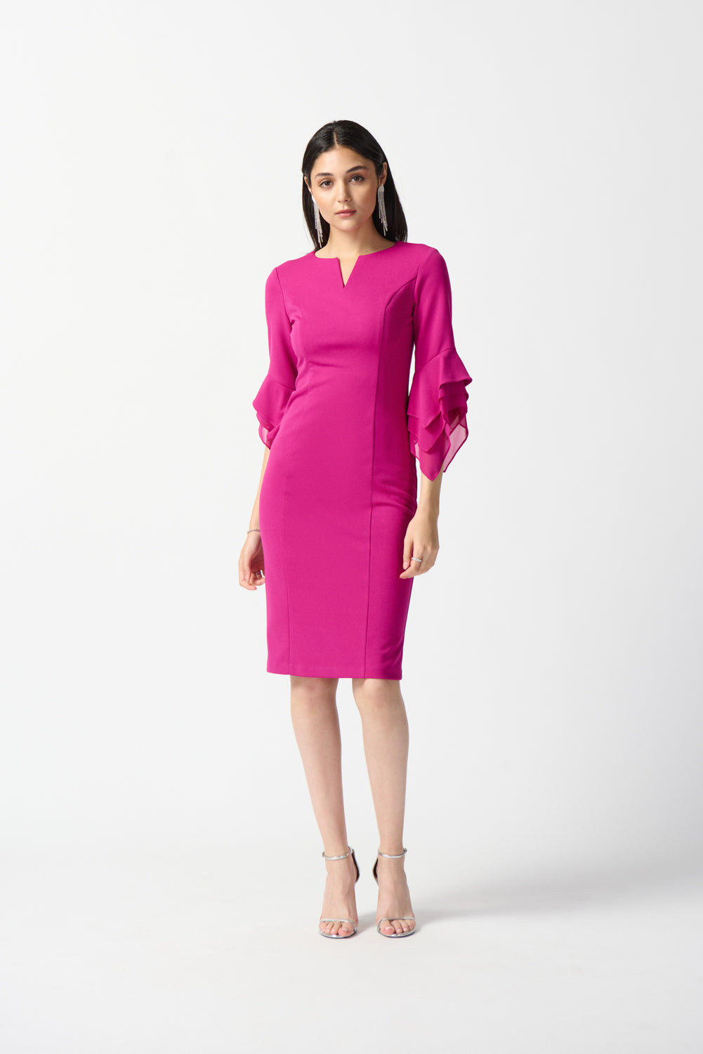 Joseph Ribkoff Opulence Ruffle Sleeve Sheath Dress Style 233771