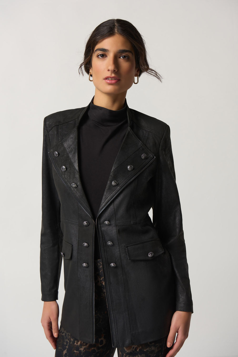 Joseph Ribkoff Black Suede Jacket Style 233944