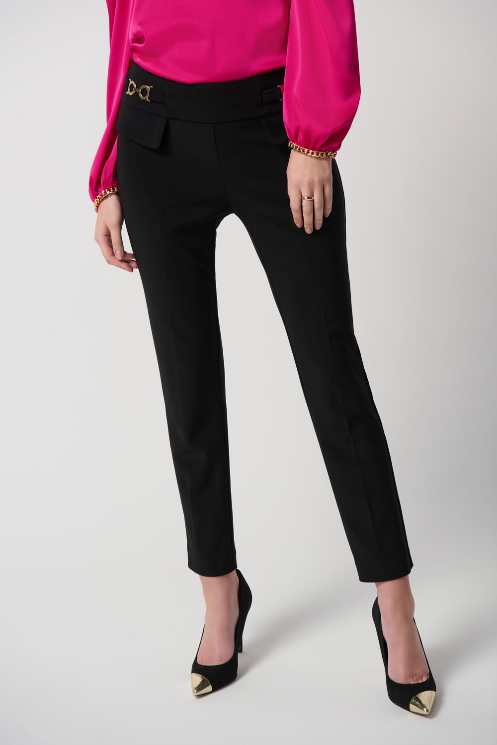 Joseph Ribkoff Black Slim Fit Pull-On Pants Style 234102