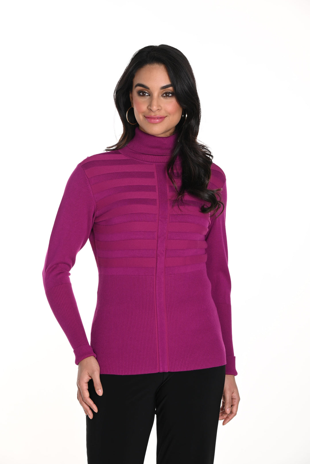 Frank Lyman Magenta Turtleneck Knit Sweater 234140U