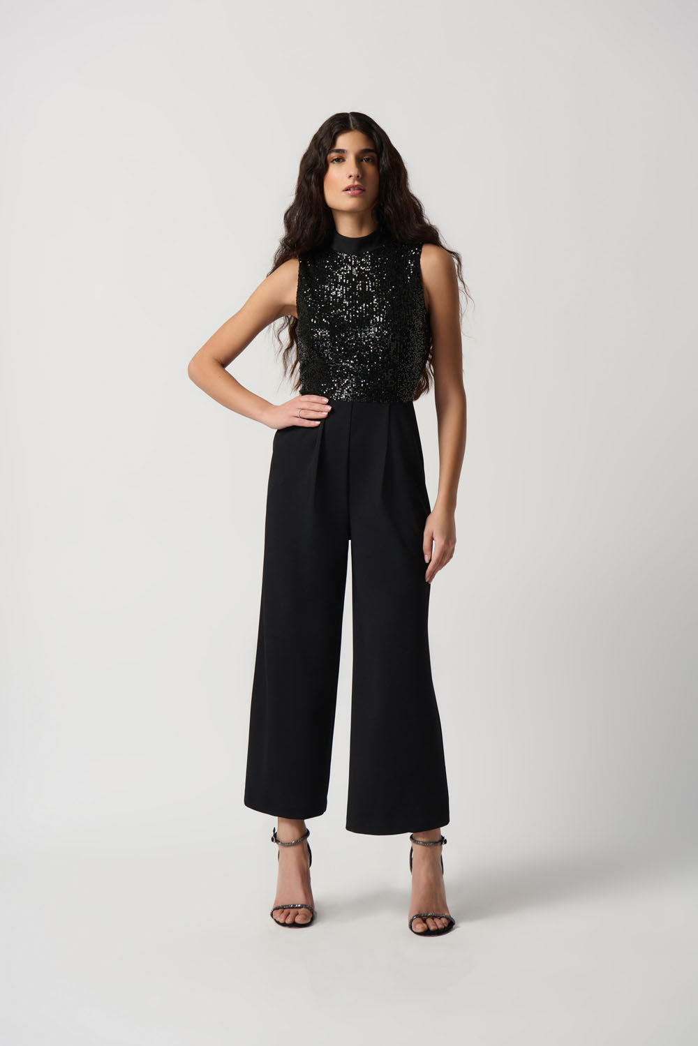 Joseph Ribkoff Black Wide-Leg Jumpsuit Style 234205