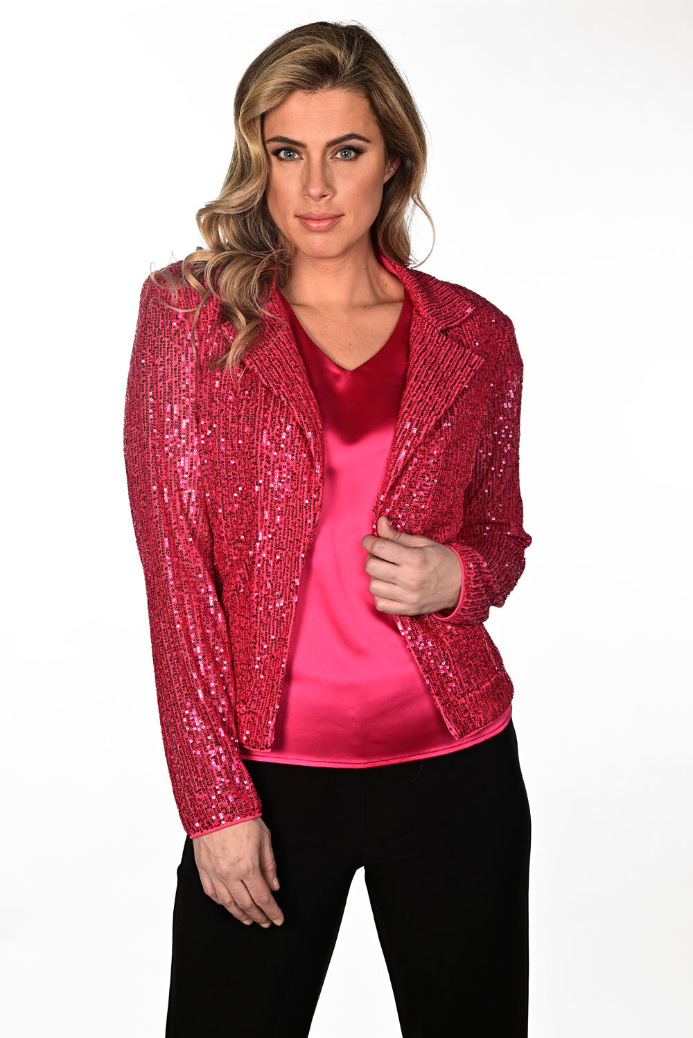 Frank Lyman Fuchsia Sequin Jacket Style 234250