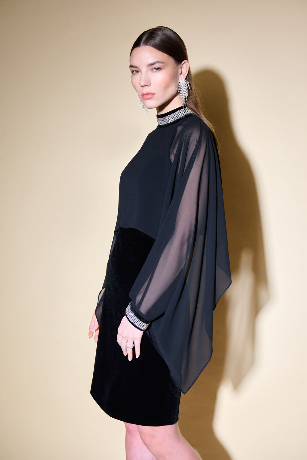 velvet and chiffon dress Eula Velvet And Chiffon Maxi Dress