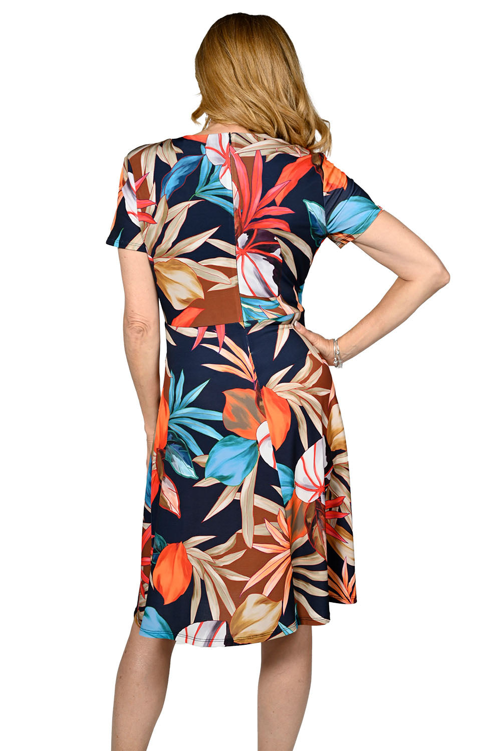 navy and orange dress Frank Lyman Navy/Orange Knit Wrap Dress Style 236311 – DECABANA