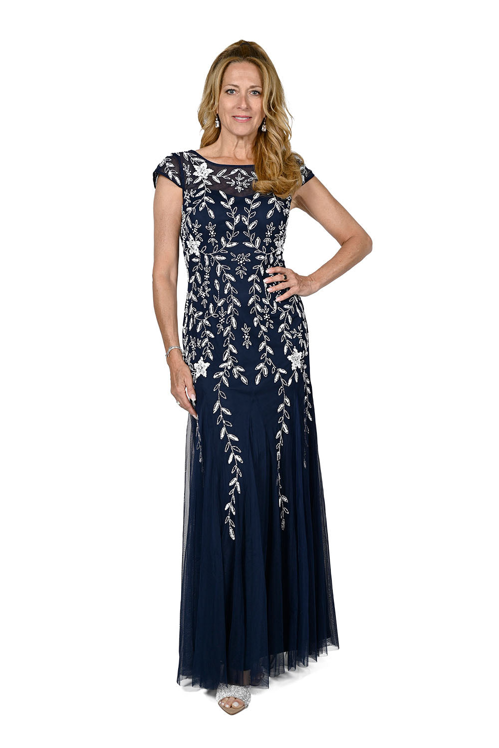 Frank Lyman Midnight blue/White Dress Style 238603