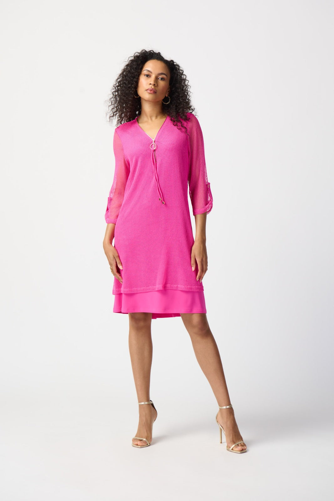 Joseph Ribkoff Ultra Pink Layered Dress Style 24115