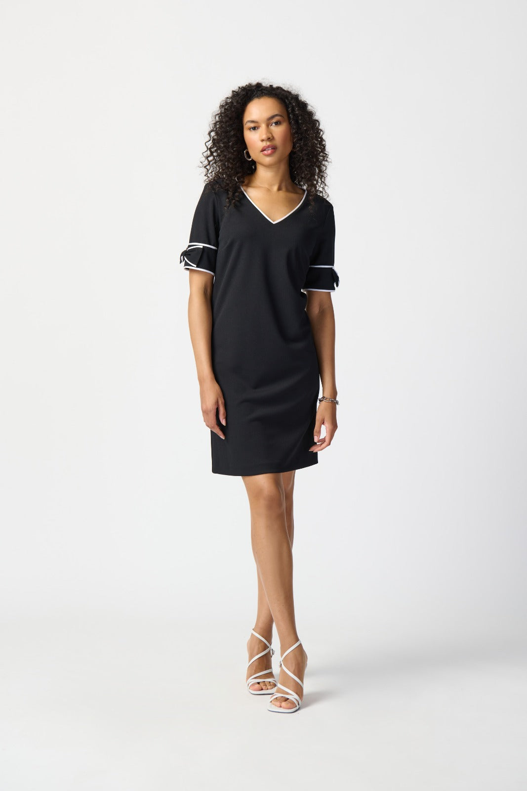 Joseph Ribkoff Black/Off-White Straight Dress Style 241130