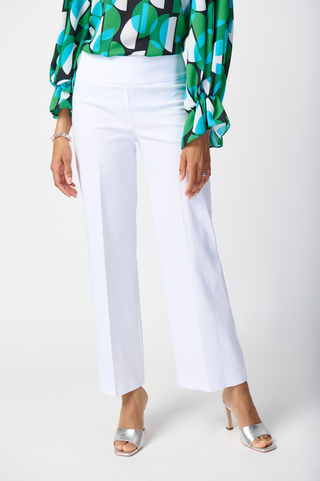 Joseph Ribkoff White Wide-Leg Pants Style 241136