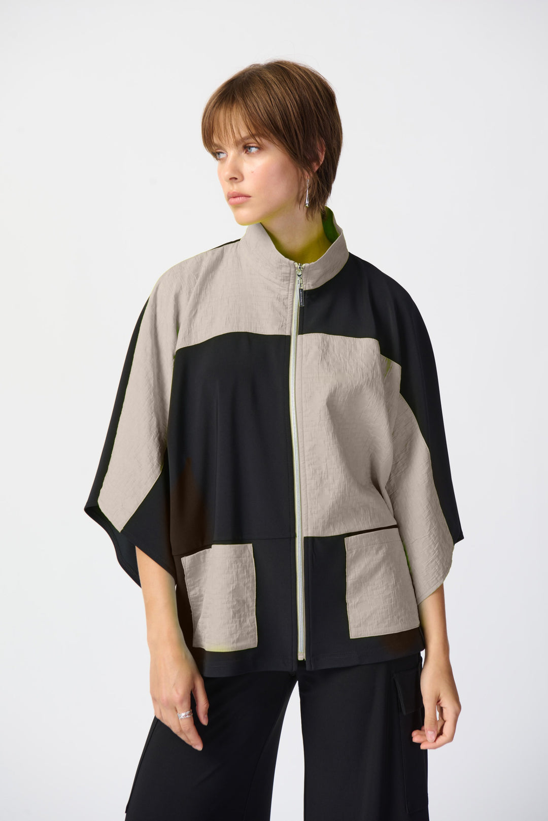 Joseph Ribkoff Black/Moonstone Boxy Jacket Style 241198