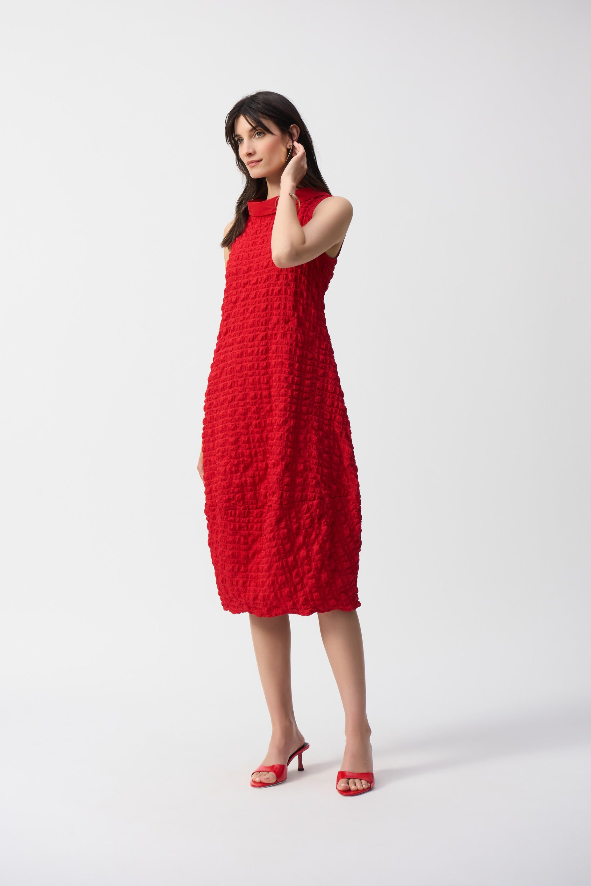 red cocoon dress Paper Taffeta Cocoon Dress in Red