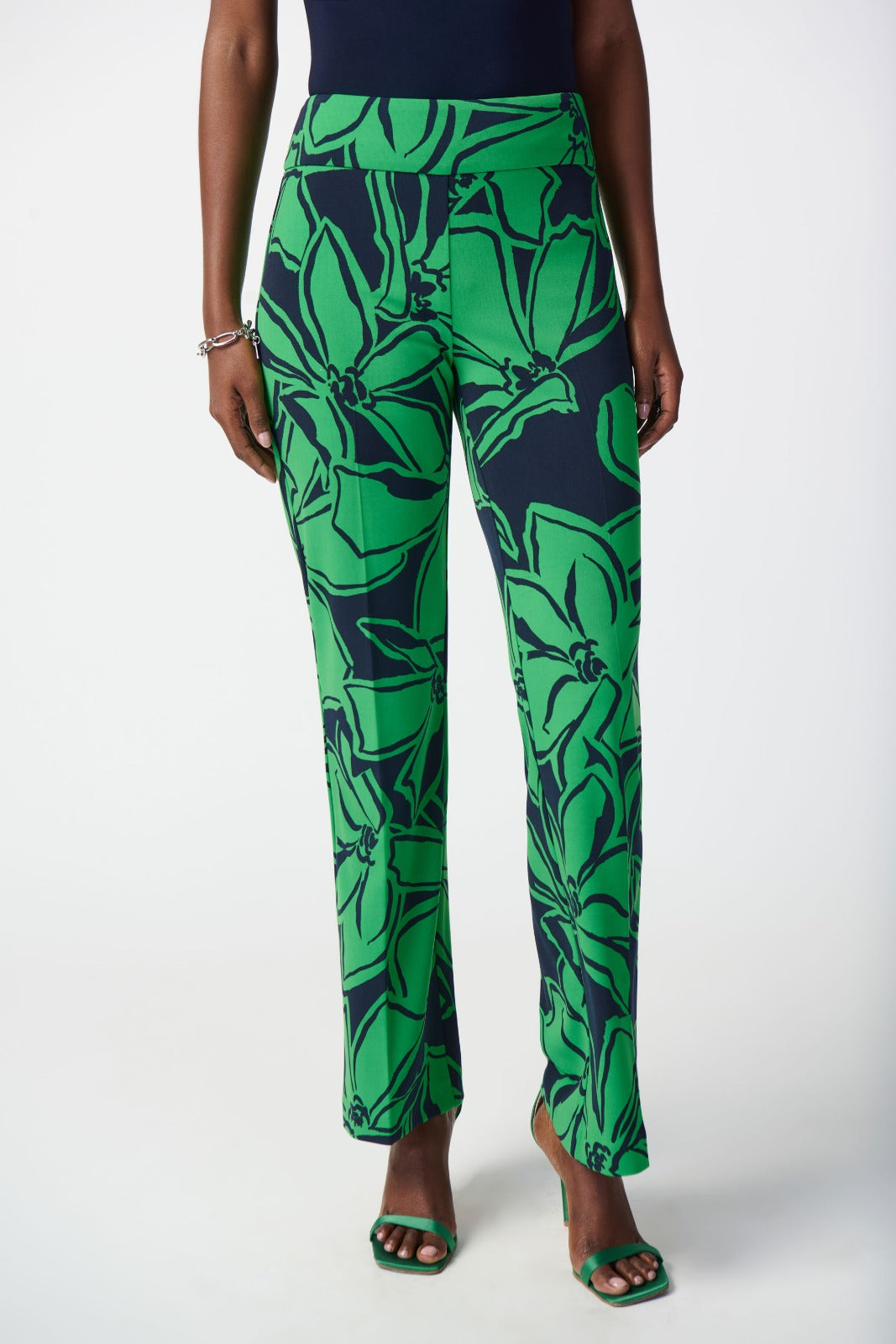 Joseph Ribkoff Midnight Blue/Green Pants Style 241254