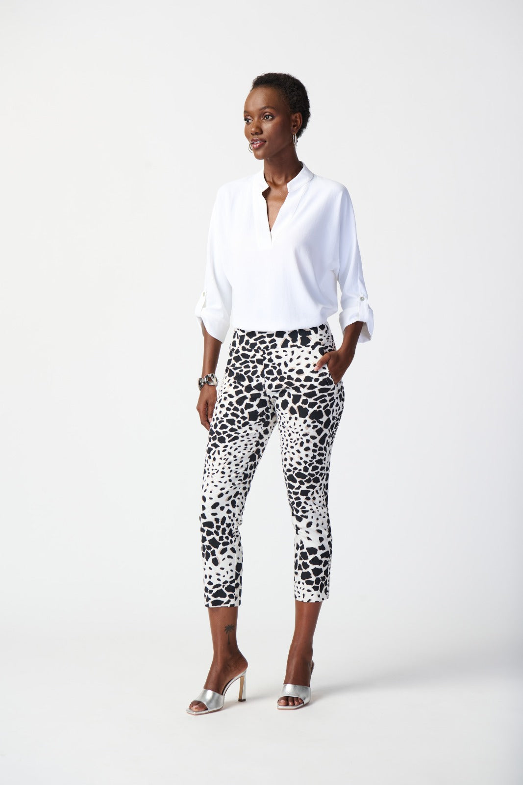 Joseph Ribkoff Vanilla/Multi Animal Print Pants Style 241264