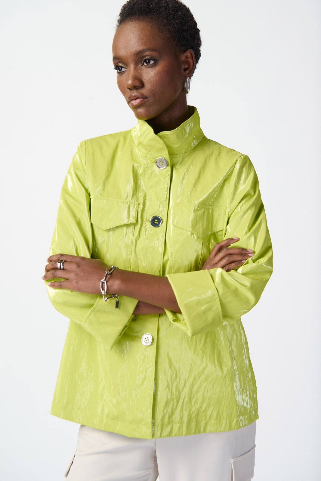 Joseph Ribkoff Key lime Water-Resistant Jacket Style 241925