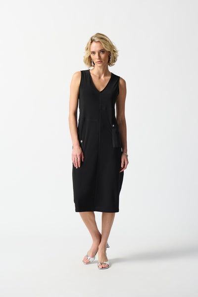 Joseph Ribkoff Black Cocoon Dress with Pockets Style 242161 – DECABANA