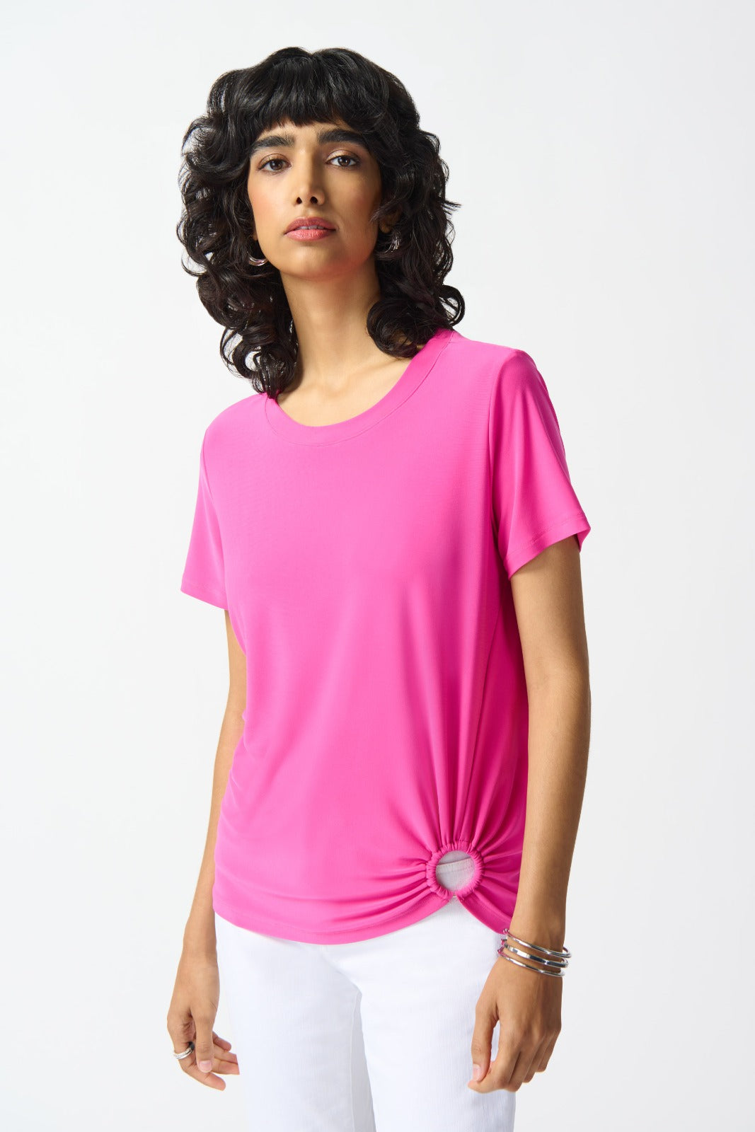 Joseph Ribkoff Ultra Pink Front Drape Top Style 242199