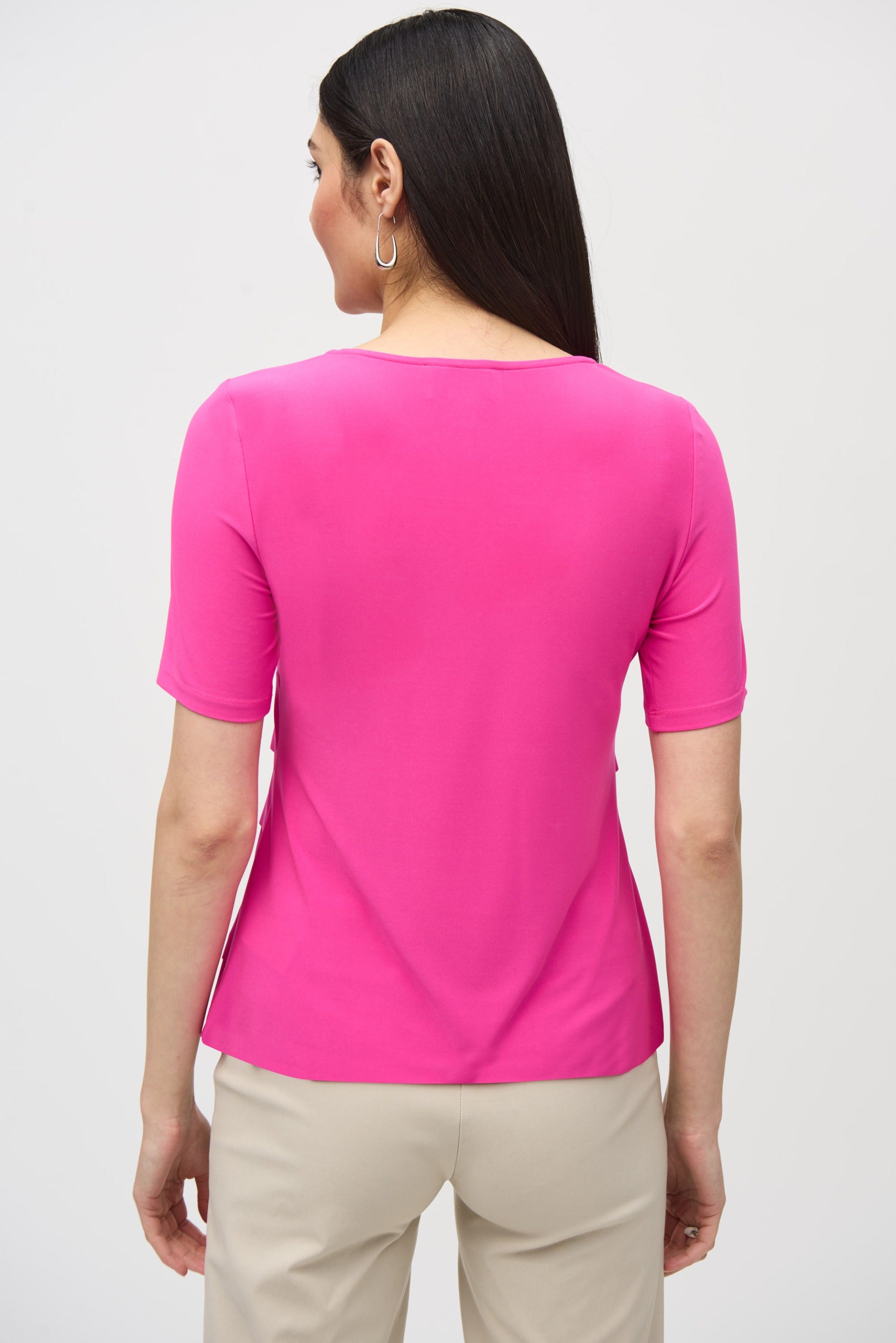 Joseph Ribkoff Ultra Pink Flared Ruffle Top Style 242214 – DECABANA