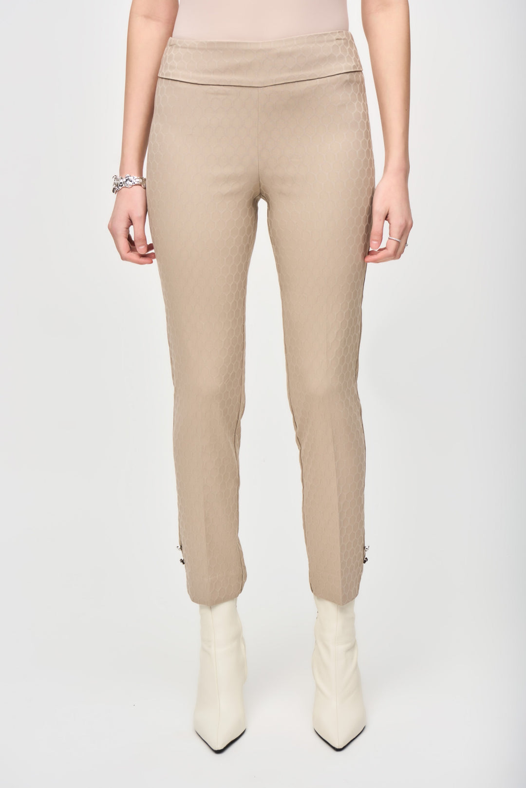 Joseph Ribkoff Dune Textured Jacquard Pull-On Pants Style 243129