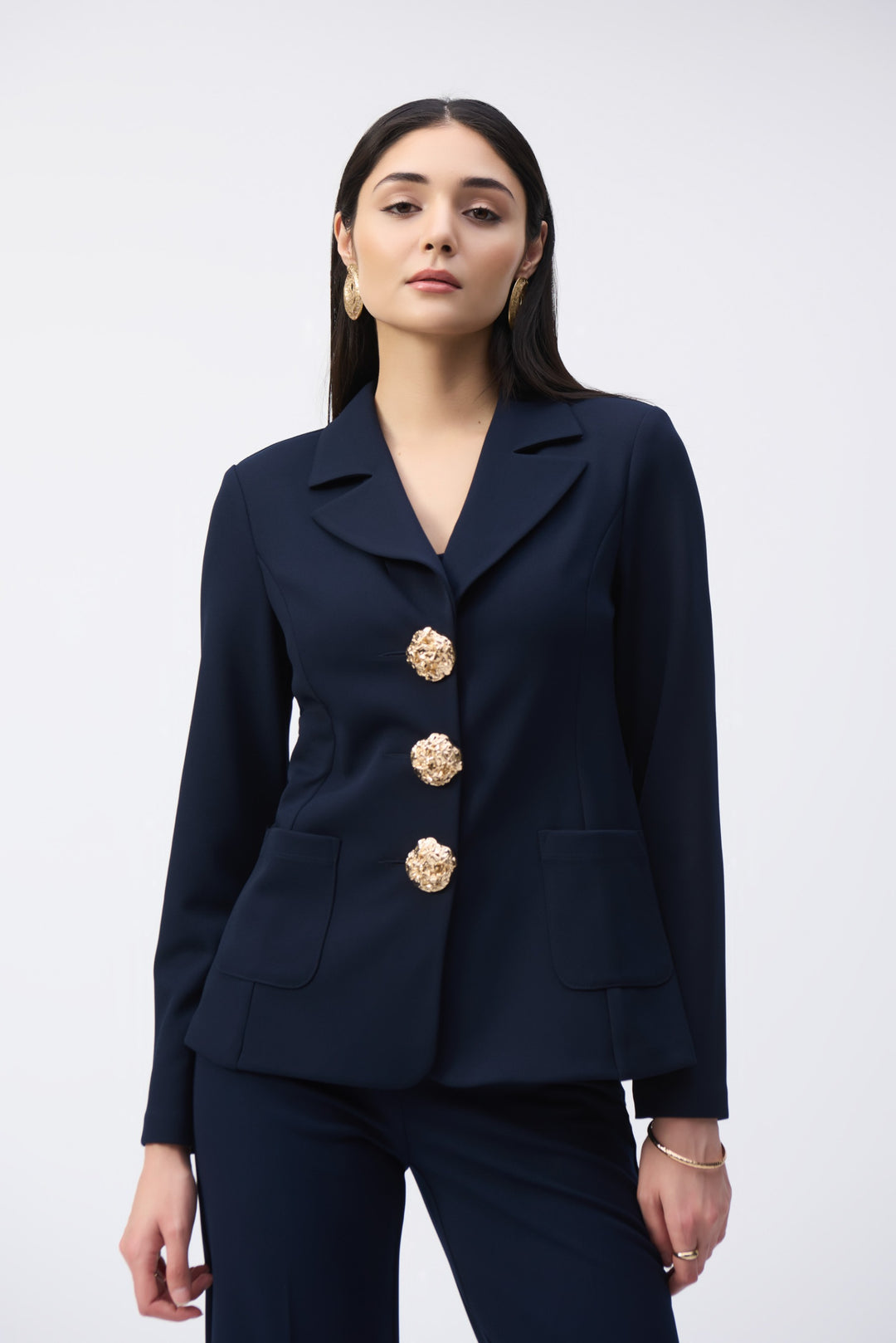 Joseph Ribkoff Midnight Blue Fitted Blazer Style 243160