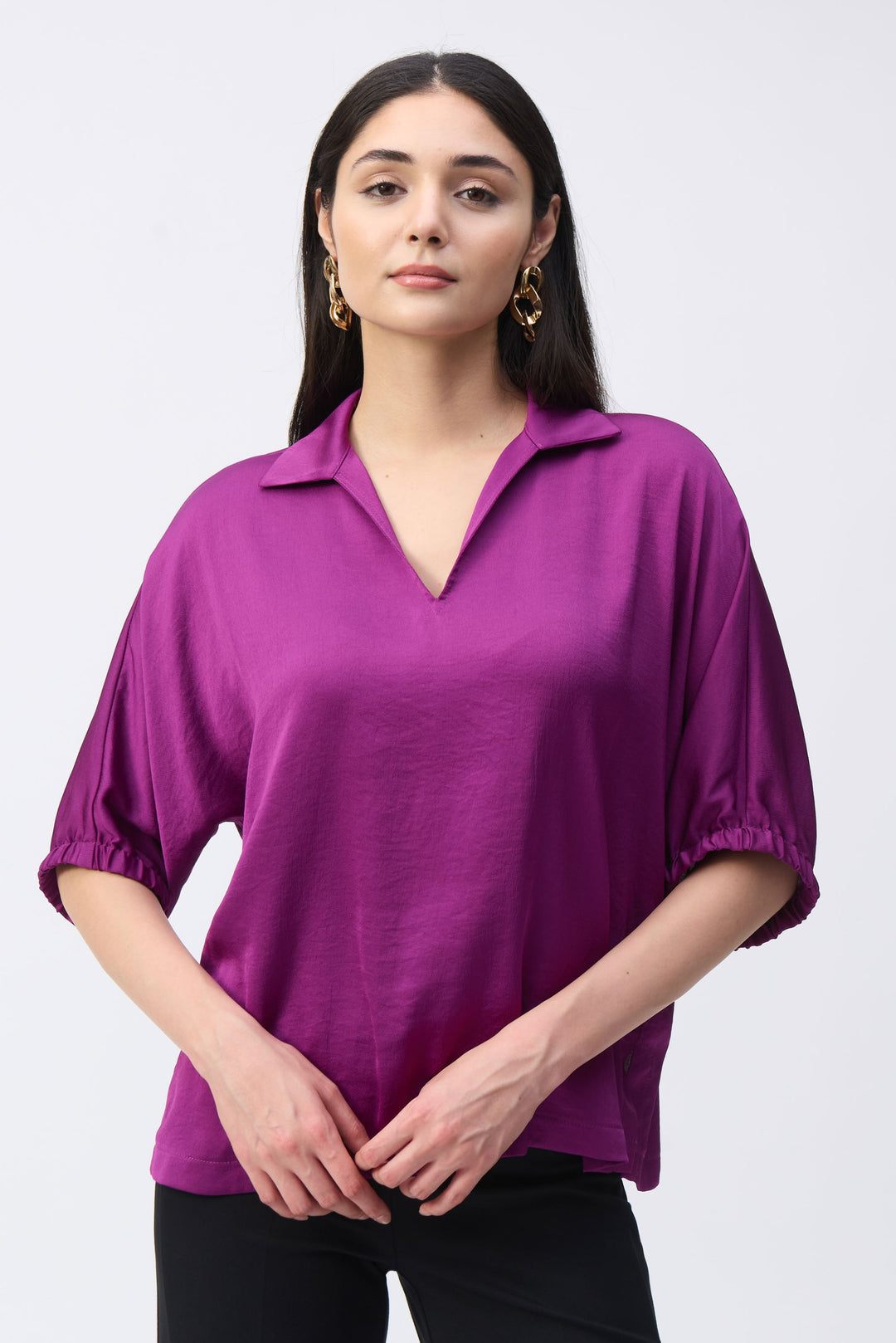 Joseph Ribkoff Empress Satin Boxy Top Style 243183