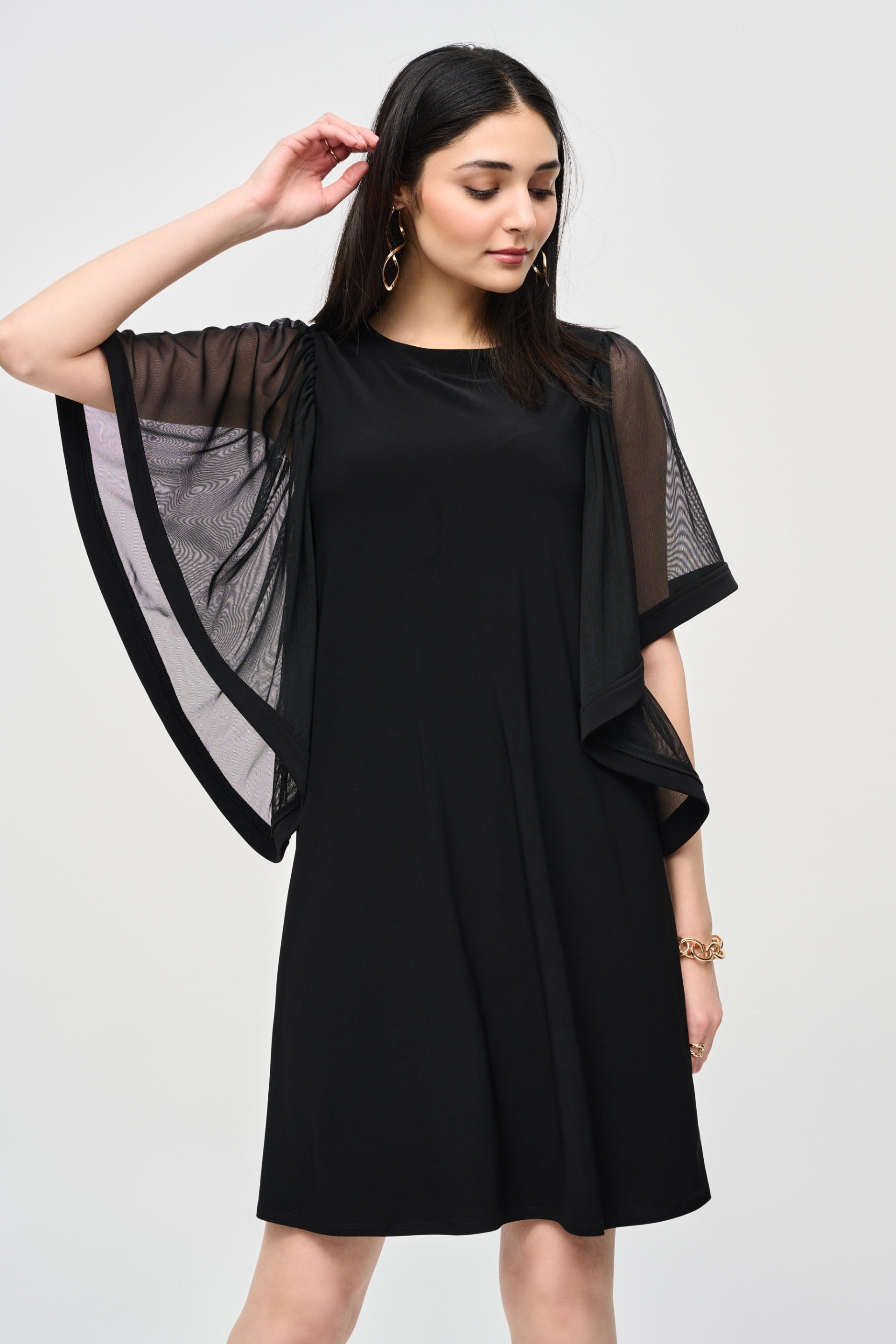 Joseph Ribkoff Black Trapeze Dress Style 243272 – DECABANA Joseph Ribkoff Black Trapeze Dress Style 243272 – DECABANA