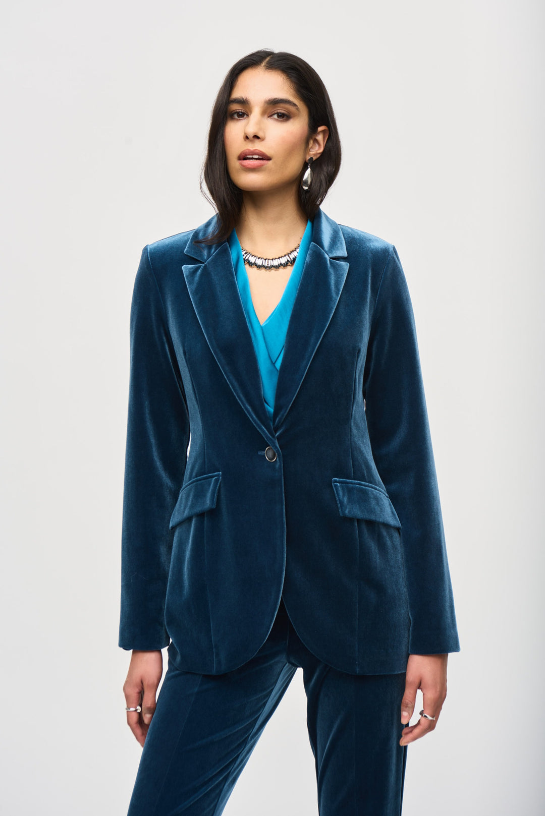 Joseph Ribkoff Nightfall Velvet Fitted Blazer Style 243286