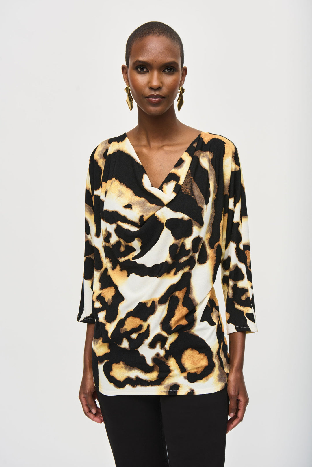 Joseph Ribkoff Off-White/Multi Animal Print Top Style 243310