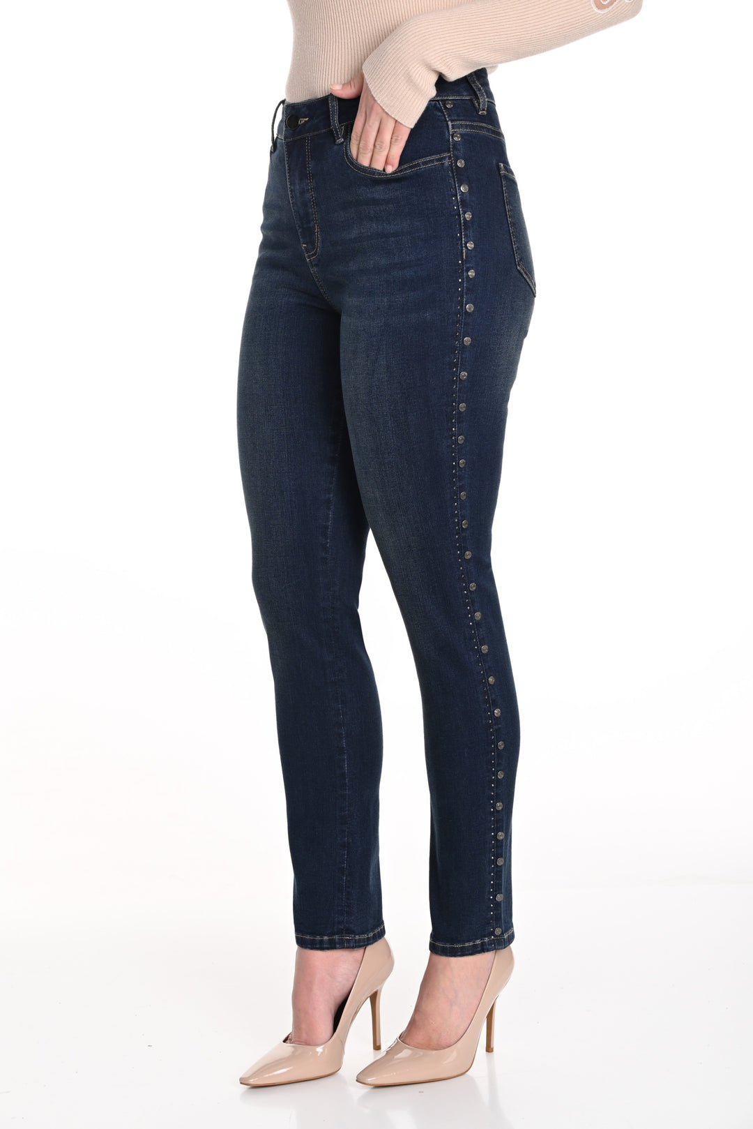 Frank Lyman Dark Blue Denim Pants Style 243493U