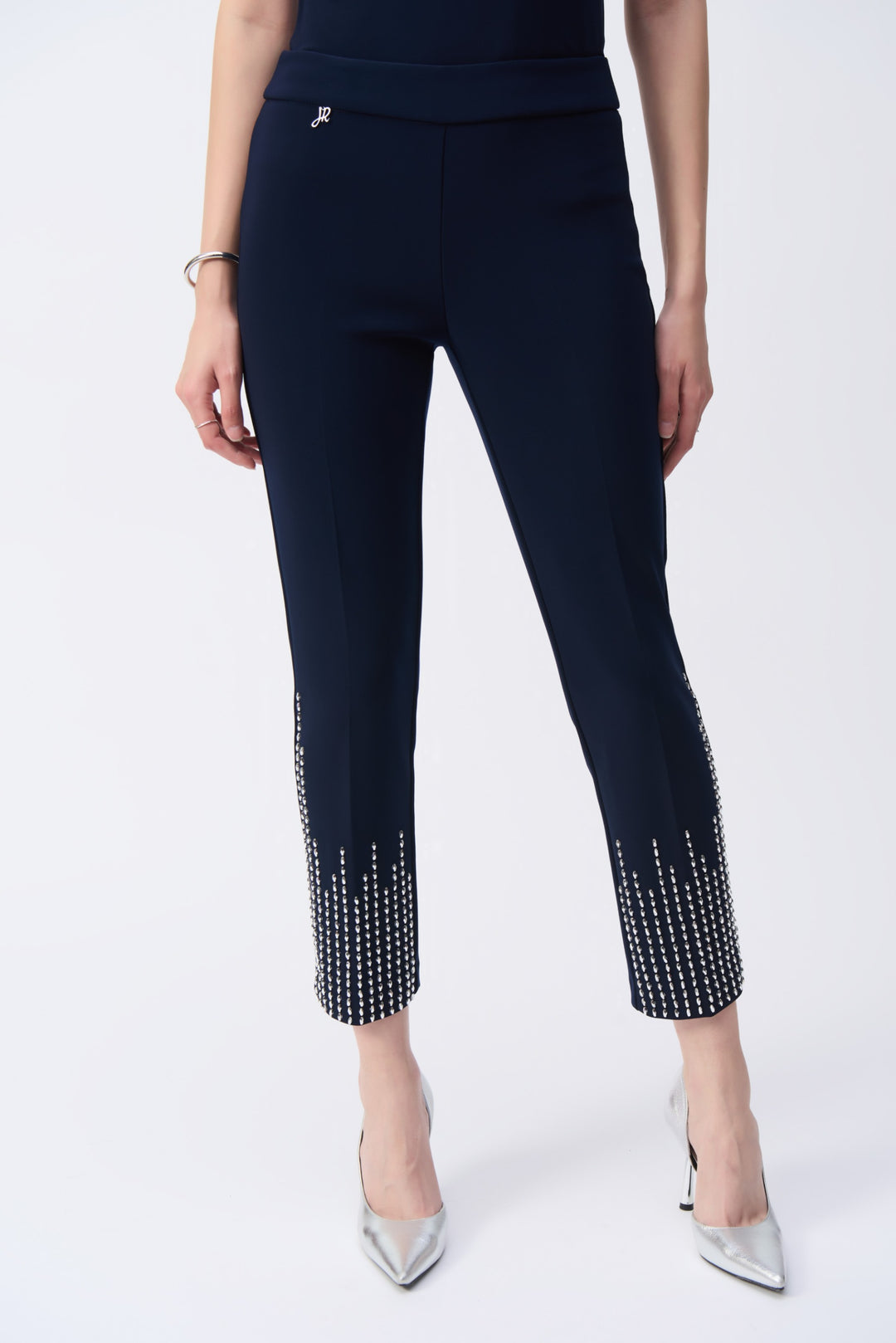 Joseph Ribkoff Midnight Blue Embellished Pull-On Pants Style 243732